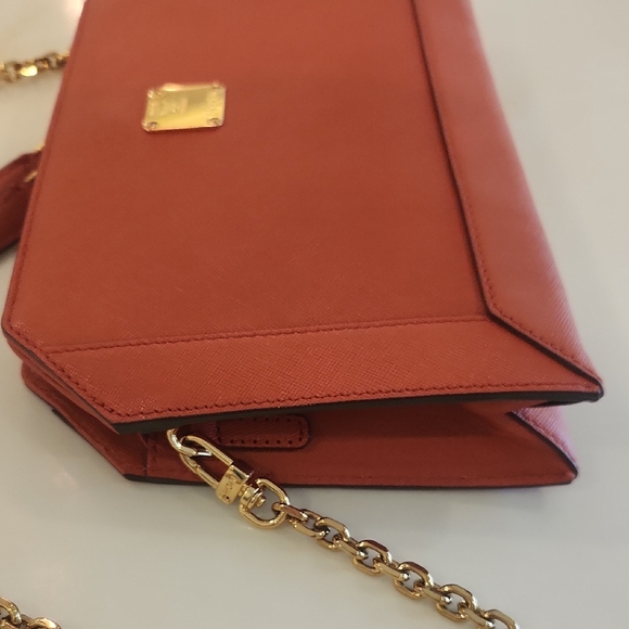 MCM Slim 3 Way Crossbody Bag Gold Chain. Gorgeous Coral Color! - Picture 4 of 12